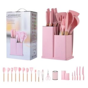 19pcs Silicone Kitchen Utensils Set - Spoon, Chopping Board and Knife