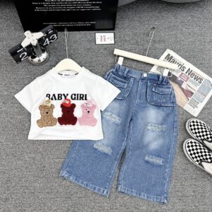 ava baby girl jean set