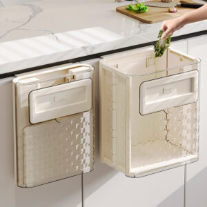 Foldable Transparent Kitchen Food Waste Trash Bin