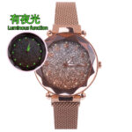 ladies magnetic strap chain Wristwatch with bracelet gift set ()