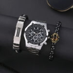 men chain Wristwatch gift set with bracelets ()