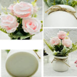 three roses potted plant decor