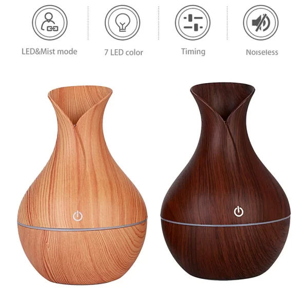 wood grain vase humidifier ml