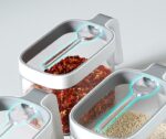 Wall Mount Kitchen Spice Rack Box Organizer with Spoons