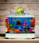 fish aquarium with clock