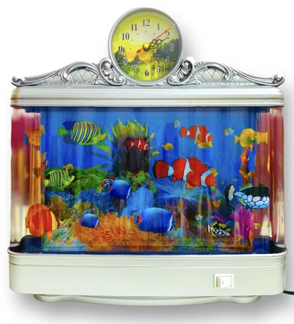 fish aquarium with clock