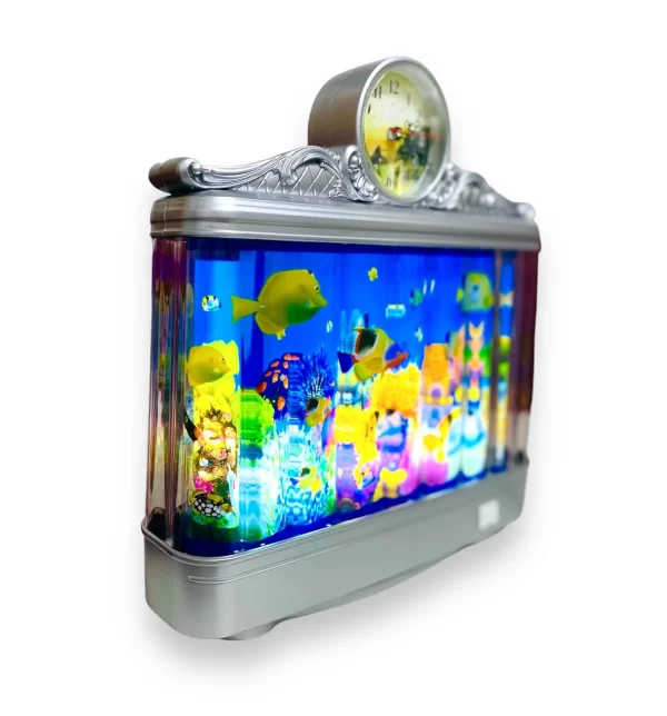 fish aquarium with clock